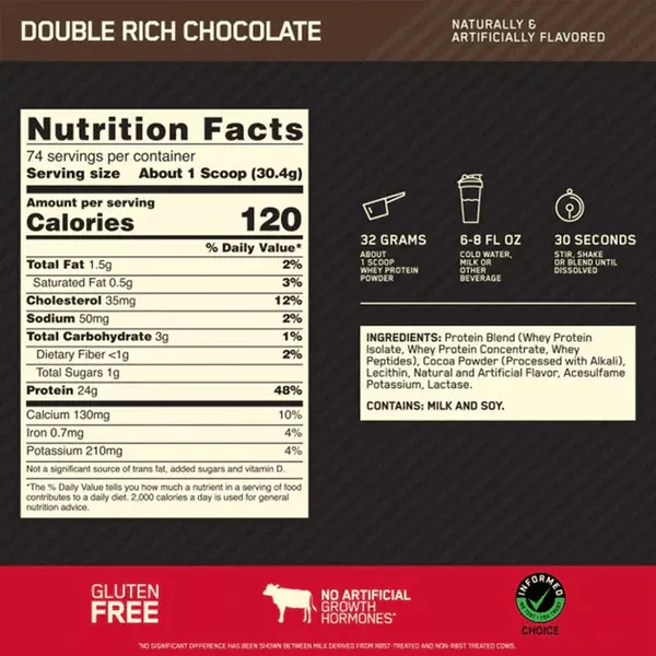 Optimum Nutrition Gold Standard Whey Protein 2.27kg Vanilla Ice Cream