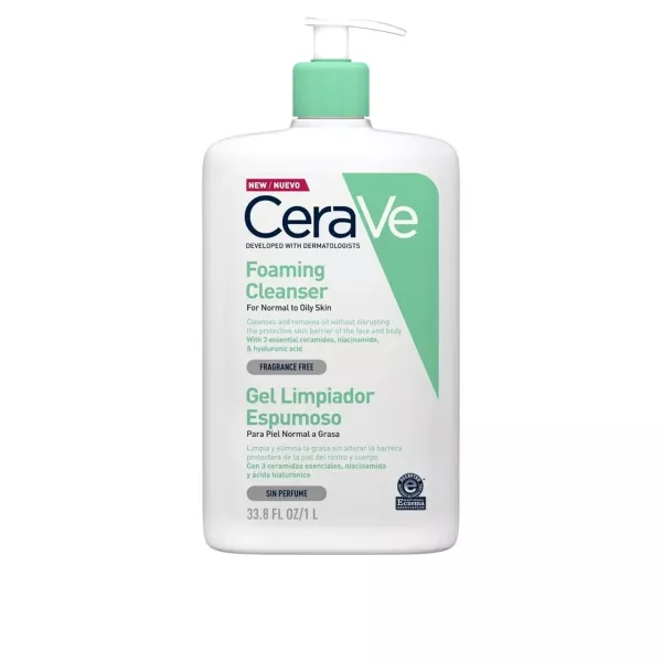 CeraVe Foaming Cleansing Gel for Face and Body 1L