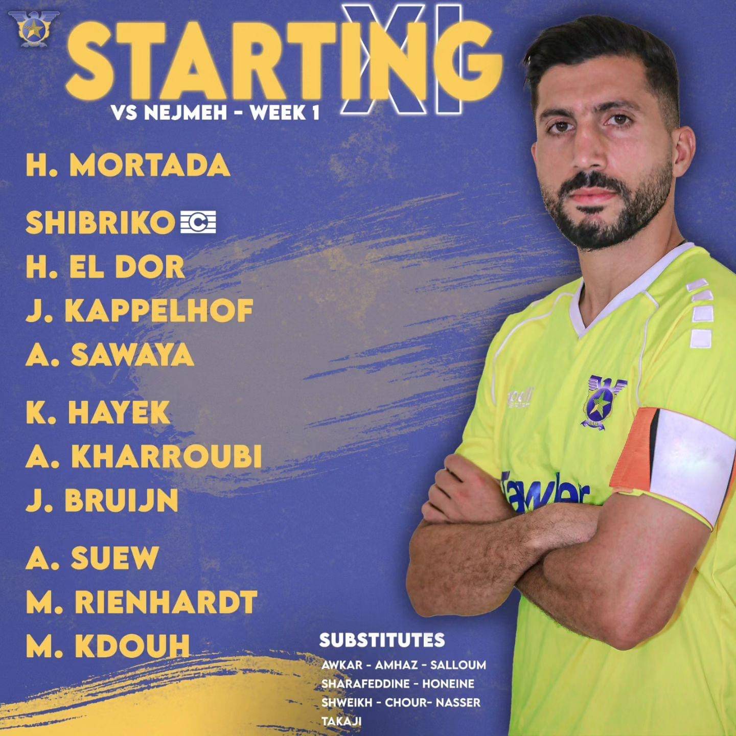 Football Lebanon - تشكيلة الصفاء في مواجهة النجمة ضمن منافسات المرحلة الأولى من بطولة الدوري العام