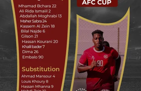 Football Lebanon - تشكيلة فريق النجمة في مواجهة الرفاع البحريني ضمن منافسات كأس الاتحاد الآسيوي