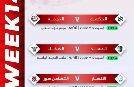 Football Lebanon - مواعيد مباريات الجولة الرابعة عشرة من سداسية الأوائل