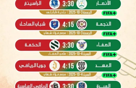 Football Lebanon - مواعيد مباريات الأسبوع الثالث من الدوري اللبناني للدرجة الأولى