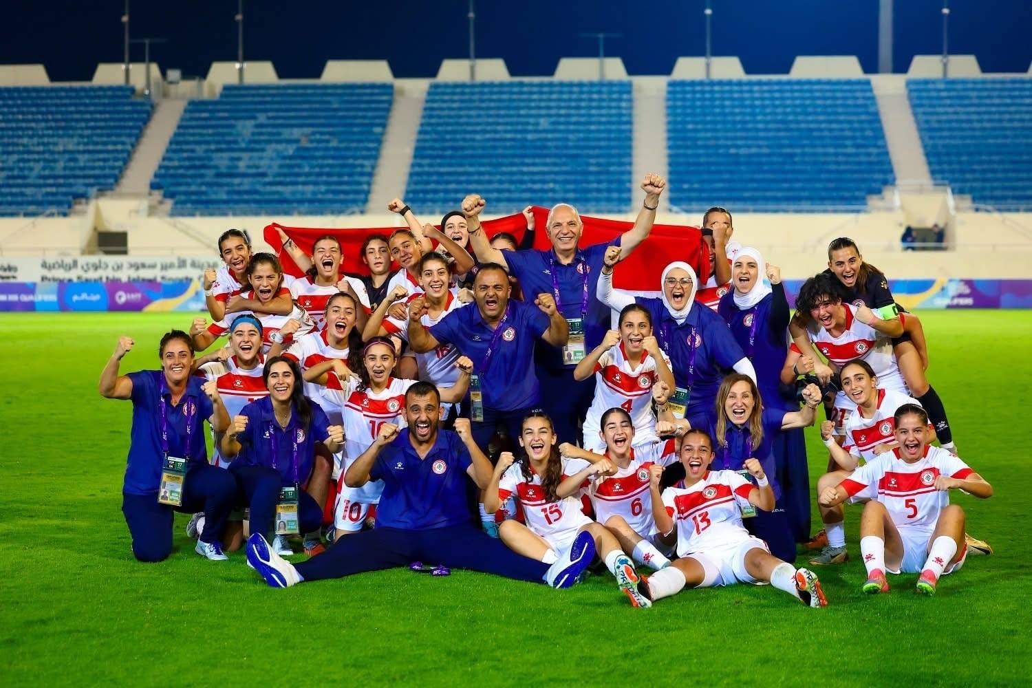 Football Lebanon - فرحة منتخب لبنان للناشئات بالتأهل لنهائيات كأس آسيا للناشئات 2026 في الصين