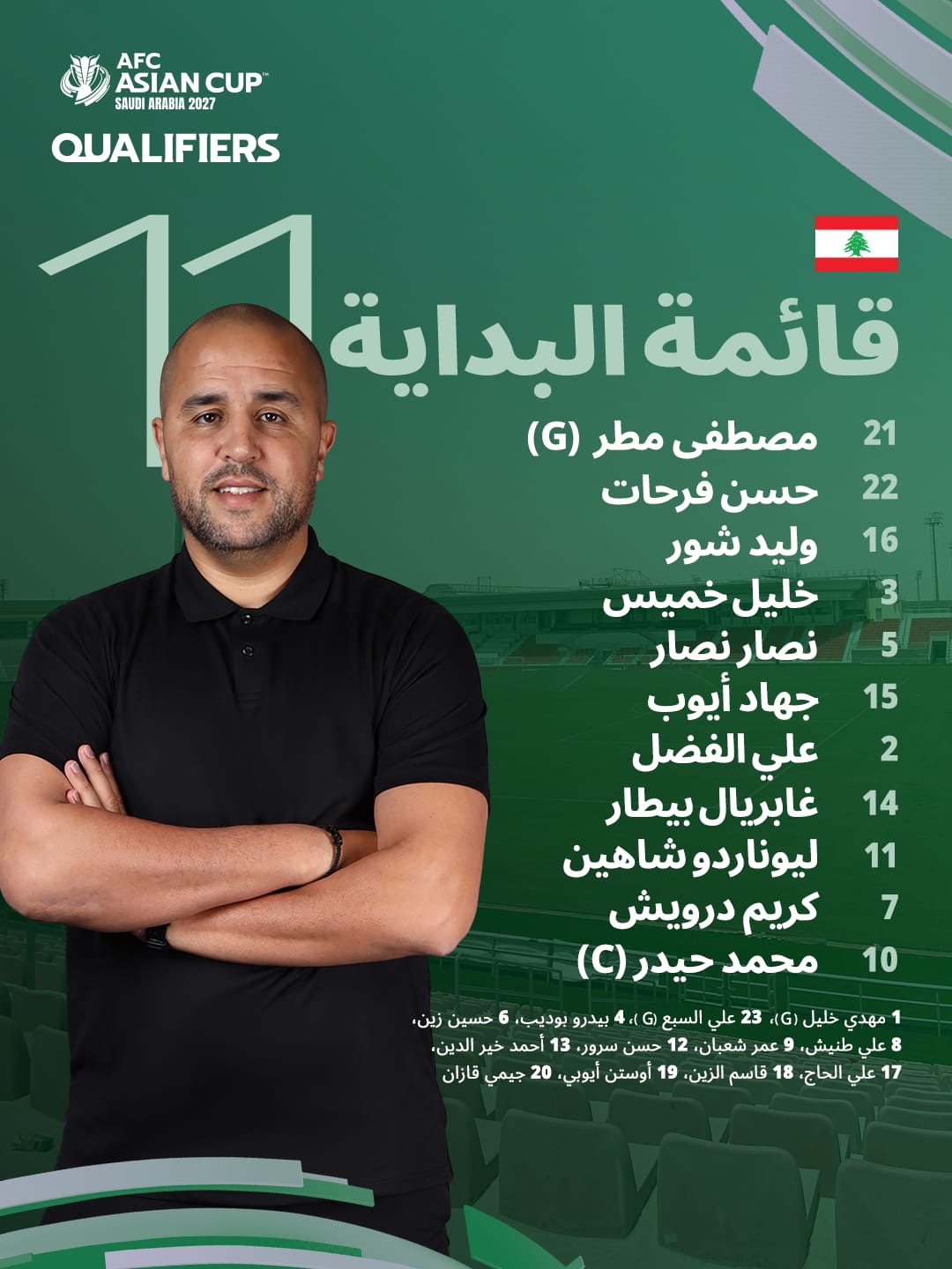 Football Lebanon - التشكيلة الرسمية للمنتخب الوطني