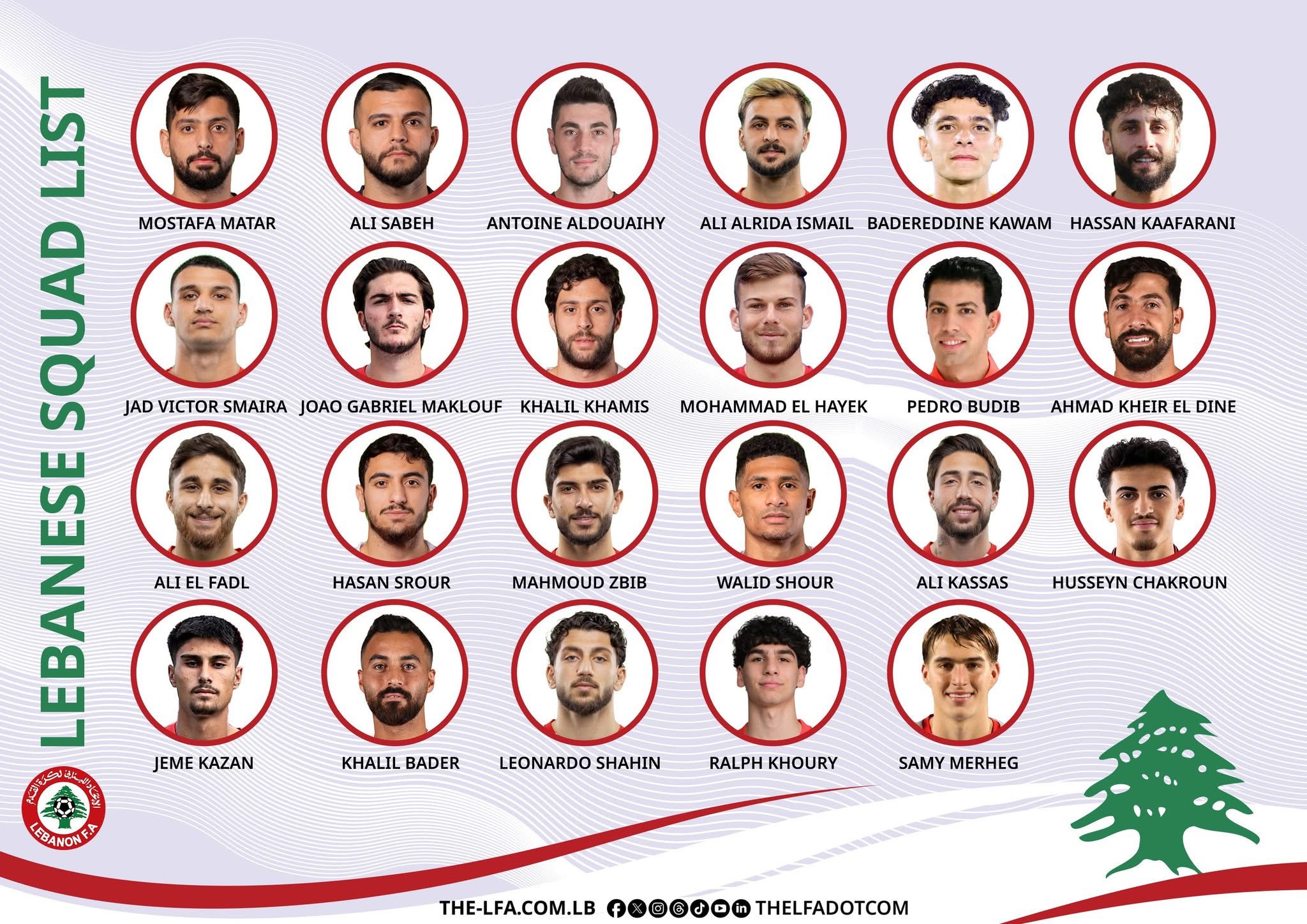 Football Lebanon - مجيد بوقرة يعلن قائمة منتخب لبنان لمعسكر قطر وودّيتي قرغيزستان والمالديف