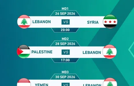 Football Lebanon - مواعيد مباريات ناشئي لبنان في المجموعة الأولى لبطولة غرب آسيا بالأردن 2026