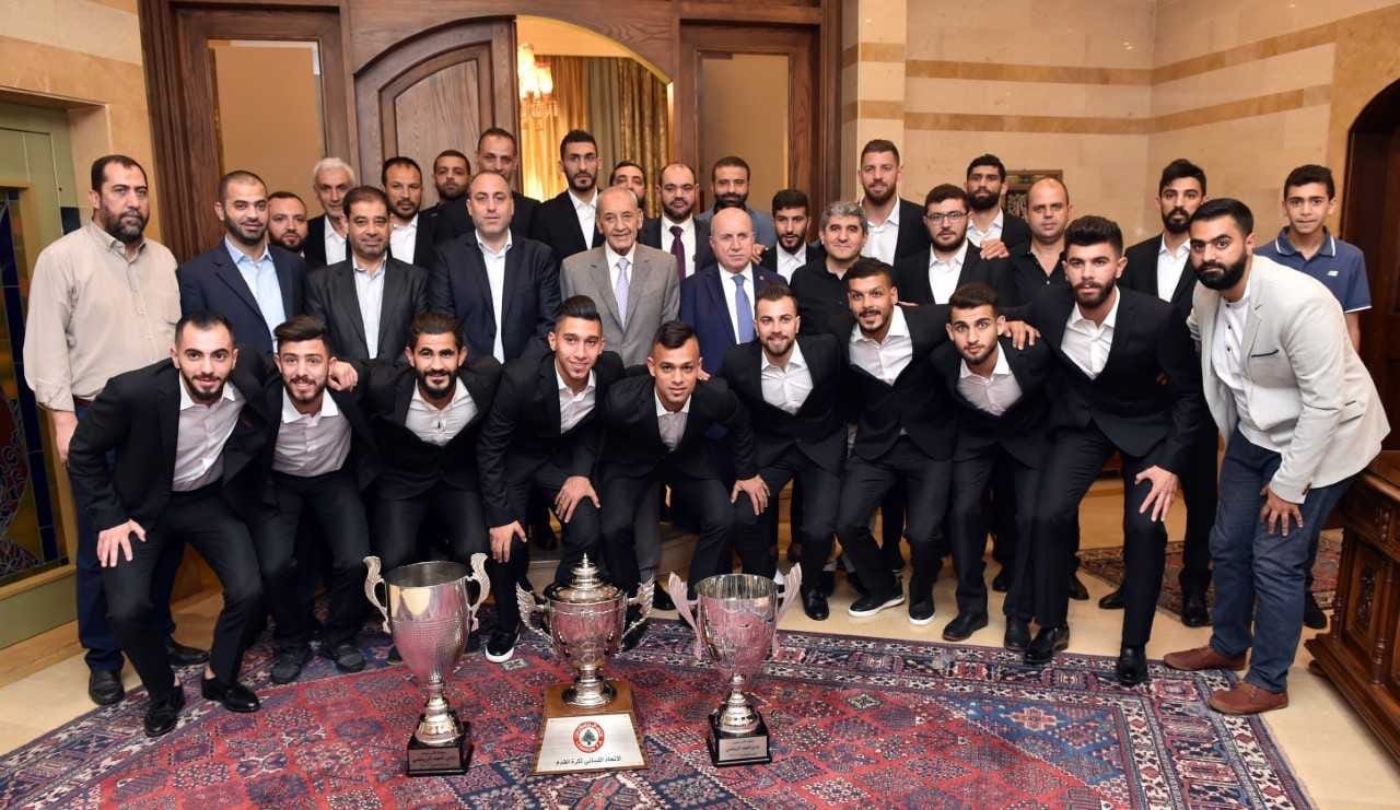 Football Lebanon - نادي العهد يزور رئيس مجلس النواب