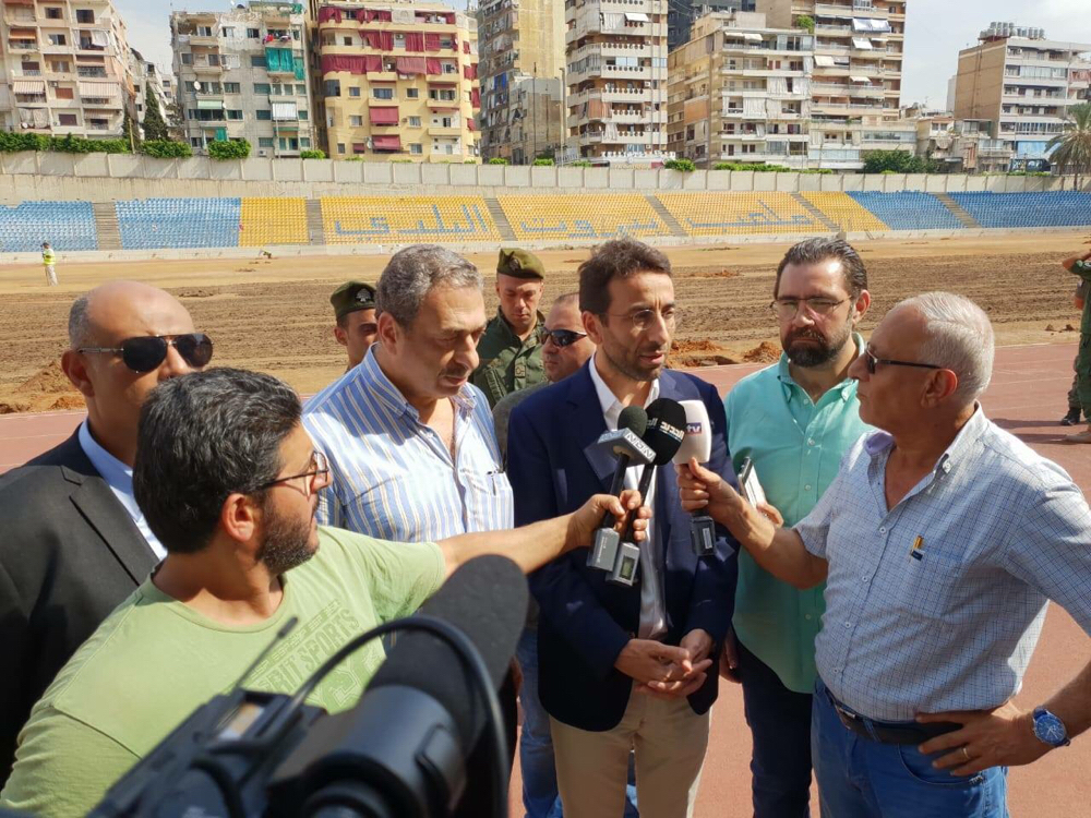 Football Lebanon - انطلاق ورشة اعادة تأهيل ملعب بيروت البلدي