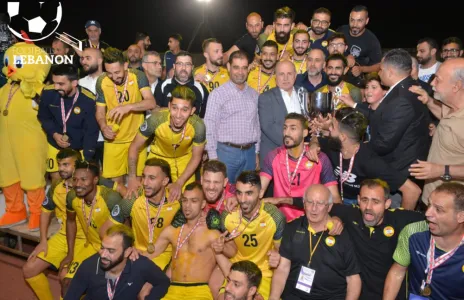 Football Lebanon - إطفاء الأنوار أثناء إحتفال تتويج العهد
