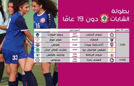 Football Lebanon - بطولة الشابات دون ١٩ عاماً... 