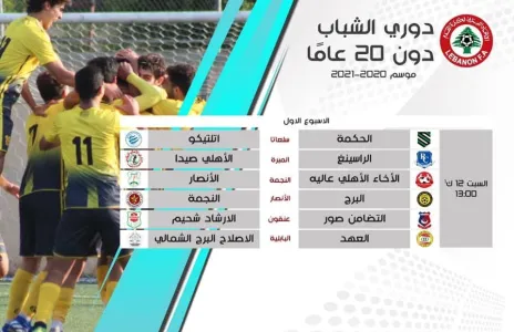 Football Lebanon - ‏‎دوري الشباب ينطلق السبت 