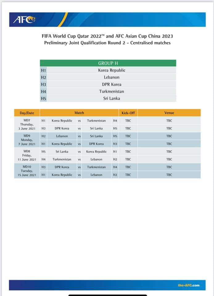 Football Lebanon - كوريا الجنوبية تستضيف مجموعة لبنان في التصفيات الآسيوية المزدوجة والمؤهلة لكأس العالم في قطر ٢٠٢٢ وكأس آسيا في الصين ٢٠٢٣