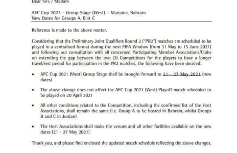 Football Lebanon - تقديم موعد بطولة كأس الإتحاد الآسيوي