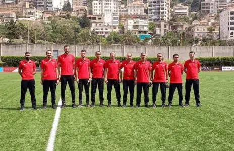 Football Lebanon - صف كامل من الحكّام الدوليين في ملعب مجمّع فؤاد شهاب