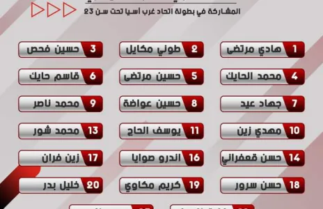 Football Lebanon - قائمة لاعبي منتخبنا الأولمبي المشاركة في بطولة اتحاد غرب آسيا الثانية تحت سن ٢٣ - السعودية ٢٠٢١