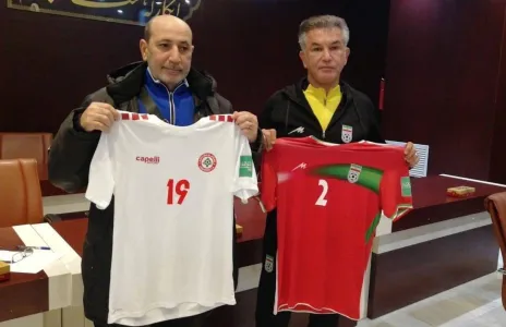 Football Lebanon - منتخب لبنان بالزي الأبيض أمام ايران