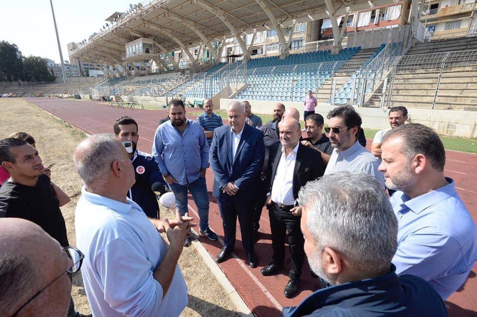 Football Lebanon - لجنة وزارة الشباب والرياضة تزور المدينة الرياضية والملعب البلدي