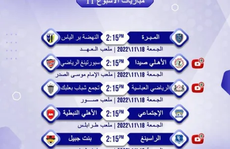 Football Lebanon - الجولة الأخيرة لدوري الدرجة الثانية