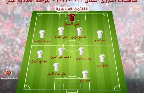 Football Lebanon - تشكيلة فريق النجمة في مواجهة الأنصار ضمن منافسات بطولة الدوري العام