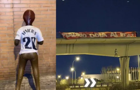 Football Lebanon - دمية عنصرية لفينيسيوس على جسر في مدريد