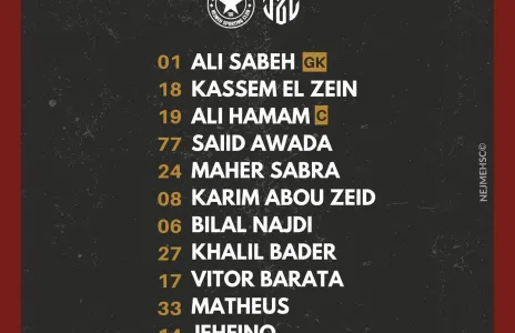 Football Lebanon - تشكيلة فريق النجمة في مواجهة العهد