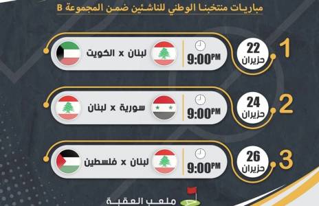 Football Lebanon - مباريات المنتخب الوطني للناشئين لبطولة اتحاد غرب آسيا التاسعة للناشئين - الأردن