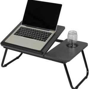 Mascube Laptop Table Stand For Bed&sofa Wood Adjustable 56cmx32cm #cptb07-02 Black