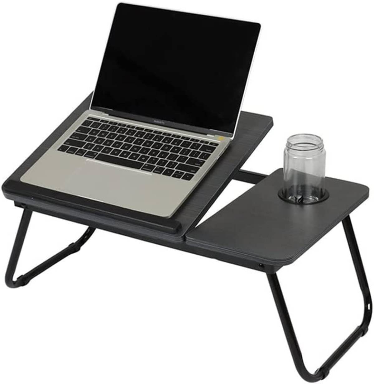 Mascube Laptop Table Stand For Bed&sofa Wood Adjustable 56cmx32cm #cptb07-02 Black