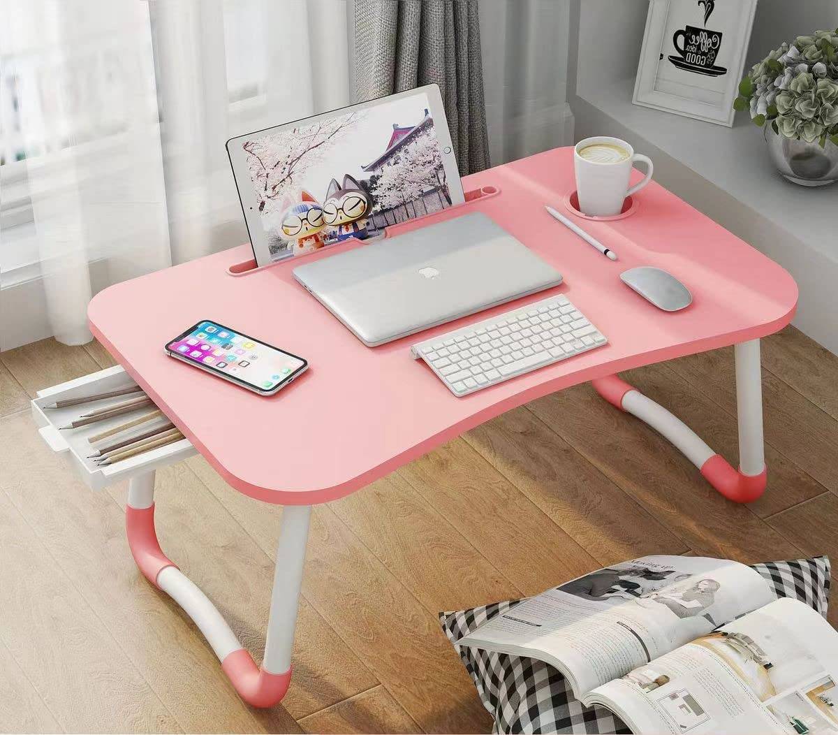 Mascube Laptop Table Stand For Bed&sofa Wood For Bed 40x60cm  #cptb07-03 Pink