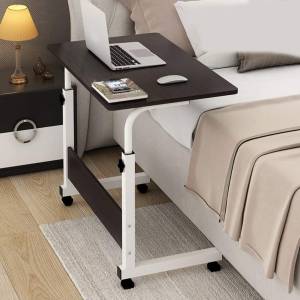 Mascube Laptop Table Stand Adjustable Folding Side With Wheels 60x40cm#cptb07-04 Black