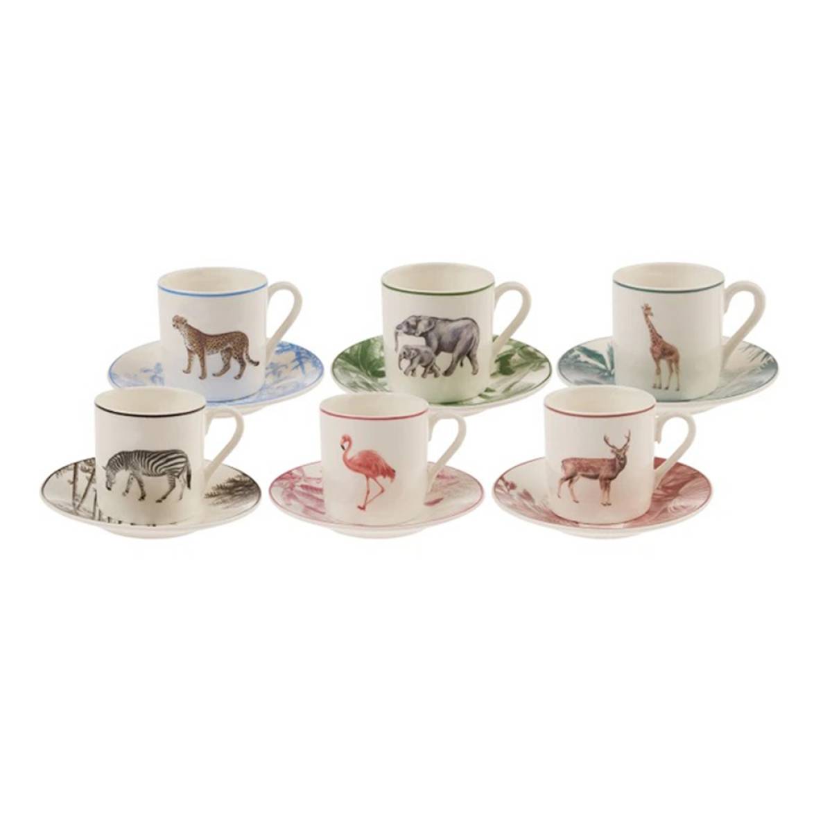 Karaca Jungle Set Of 6 Coffee Cups, 80ml, 153.03.06.4676