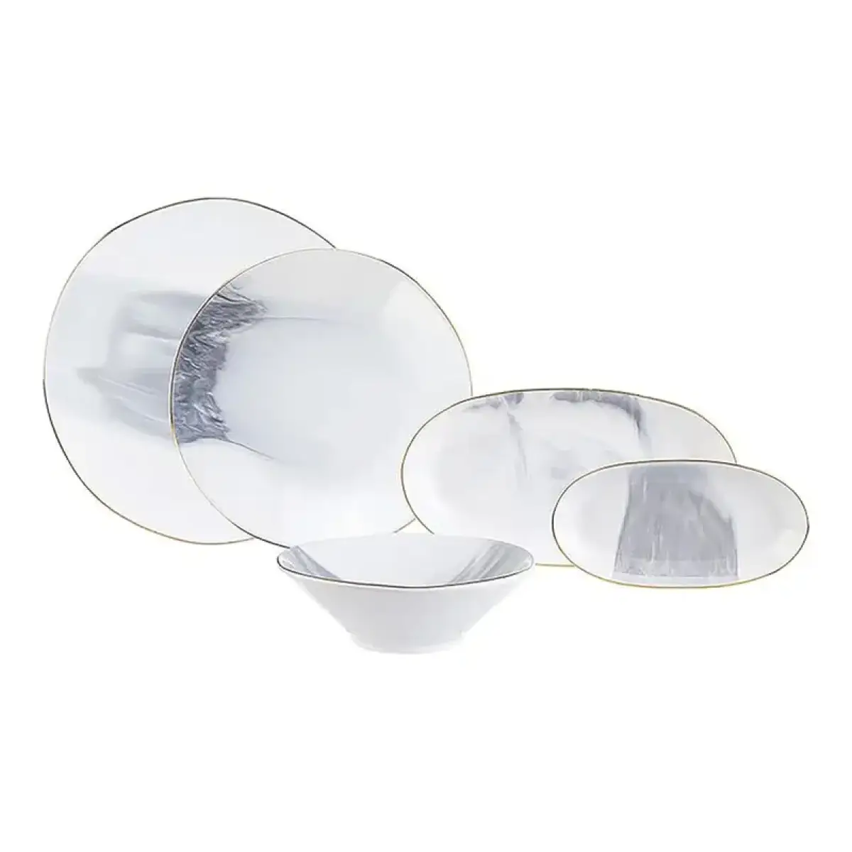 Karaca Ria Dinner Set Of 39pcs For 12 Person, Grey, 153.03.08.0624