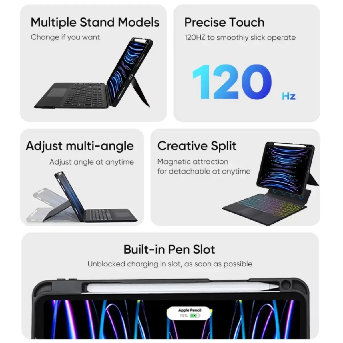 Apple iPad 11 (A16) Coteci Magnetic Detachable Keyboard Case