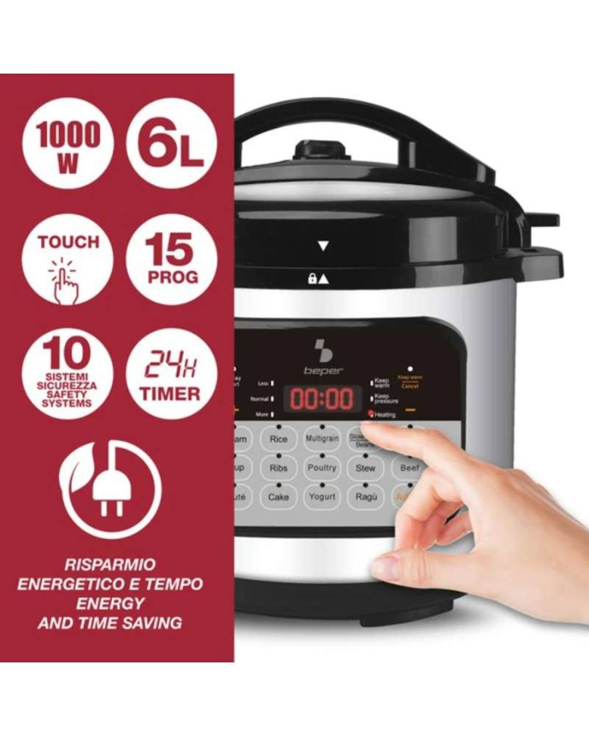 Beper Multicooker Pressure Pot, P101cos002