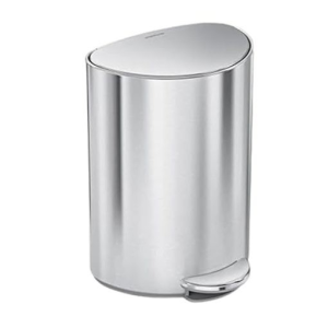 Simplehuman 6l semi round pedal bin, brushed
