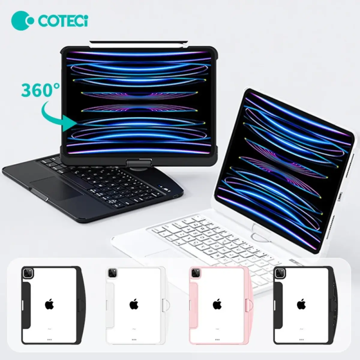Apple iPad Pro 11 / Air 11 Coteci 360 Rotating Keyboard Case