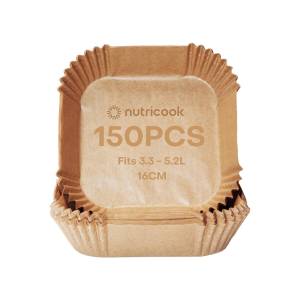 Nutricook 150pcs Disposable Air Fryer Liner, Water-proof Baking Paper For Air Frying, Baking, Roasting, Microwave, 16cm Square, Nck-afl100