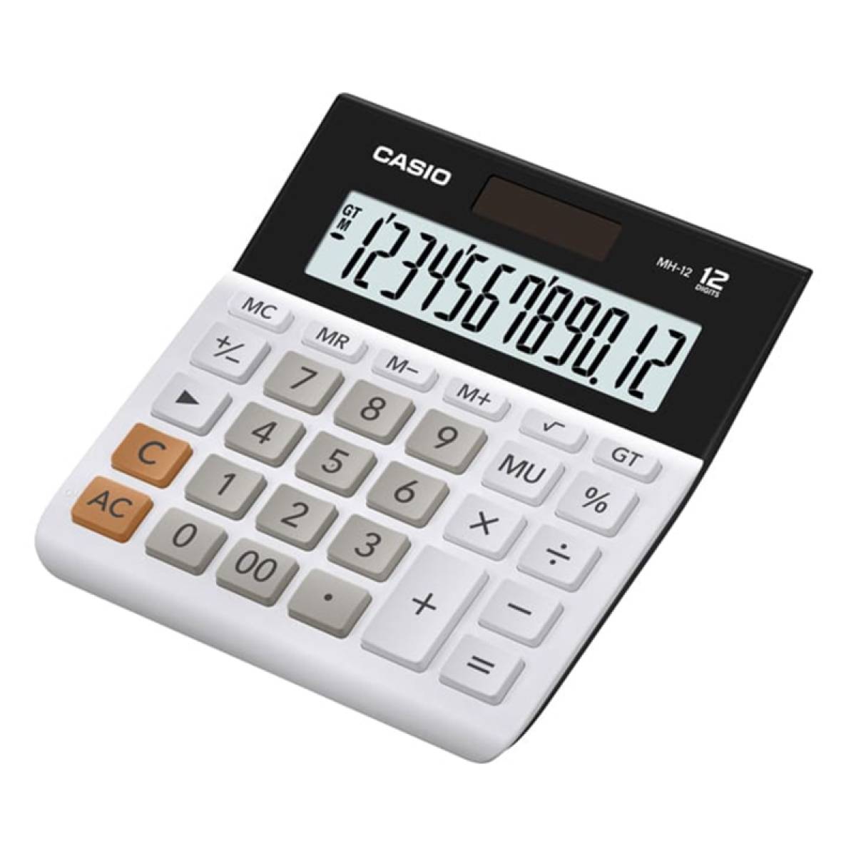Casio Mini Desk Mh-12-bk-w-dp Calculator