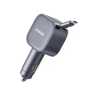 Anker USB-C Car Charger 75W Built-In Retractable Cable