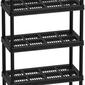 Duramax Plastic 5 Tier Shelving Rack Black 90x45x185 Cm