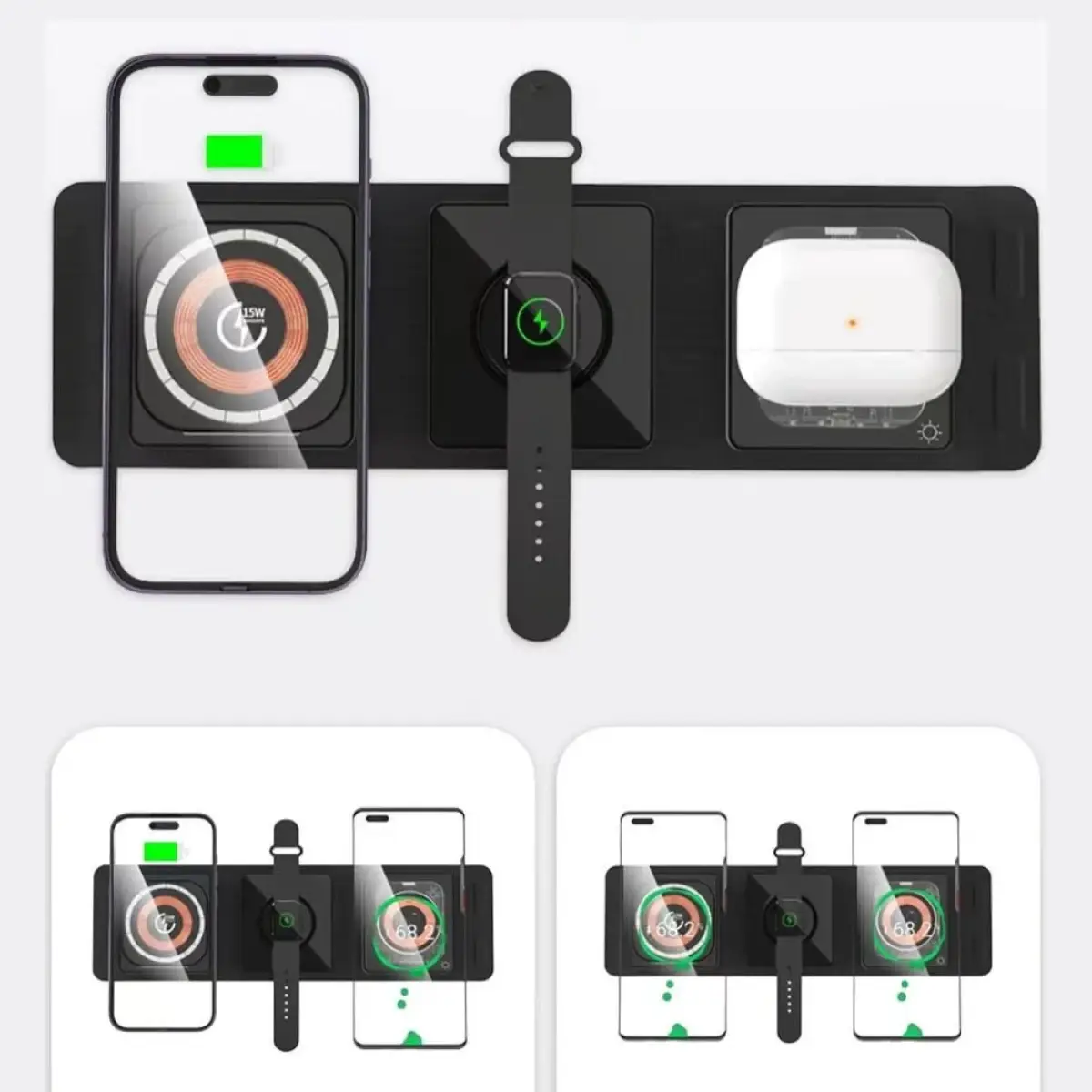 Coteci 4 in 1 Wireless Folding Charger