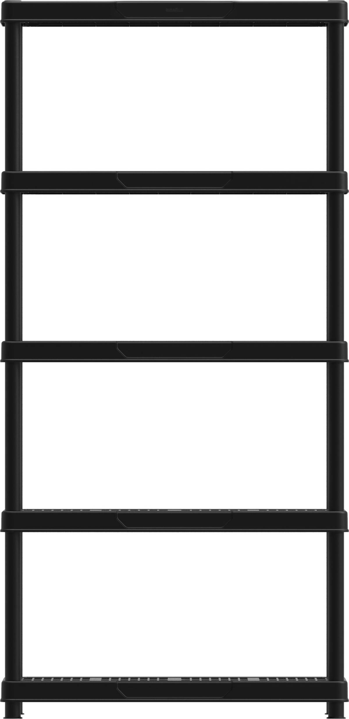 Duramax Plastic 5 Tier Shelving Rack Black 90x45x185 Cm