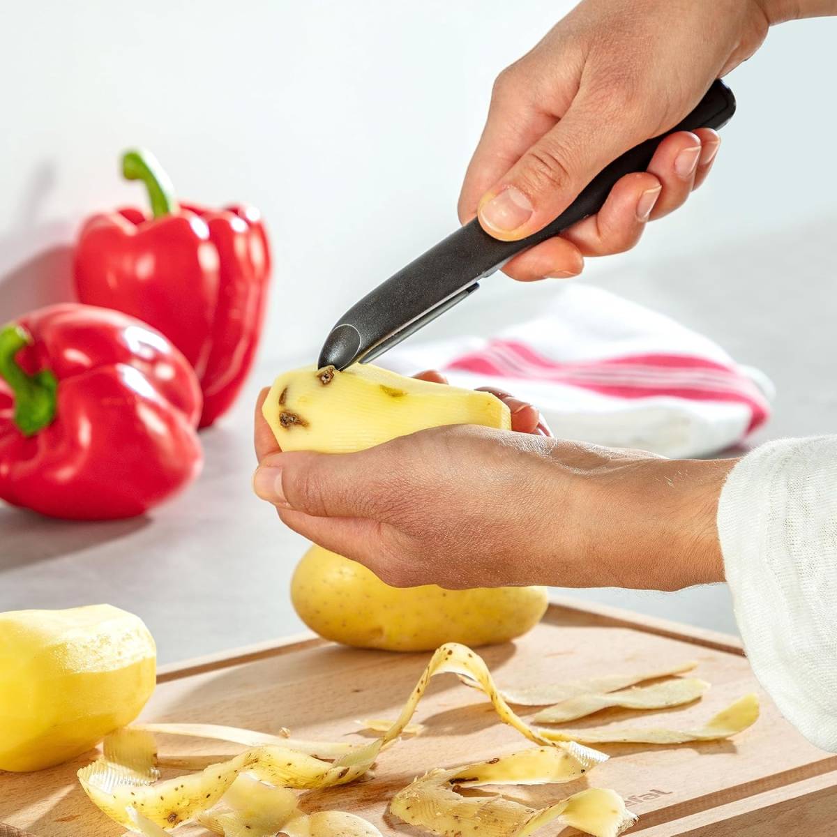 Tefal Colorfood Peeler 17 cm Double Serrated Blade German Stainless Stee