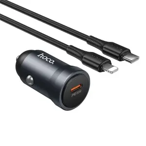 Hoco USB-C PD 30W Car Charger Set (USB-C to Lightning Cable)