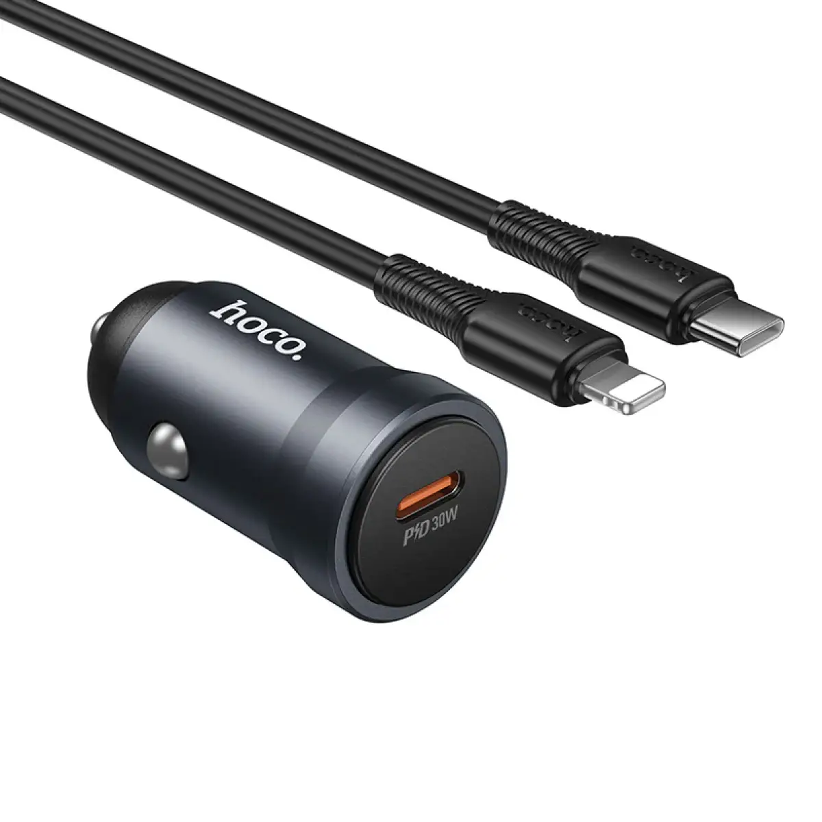 Hoco USB-C PD 30W Car Charger Set (USB-C to Lightning Cable)