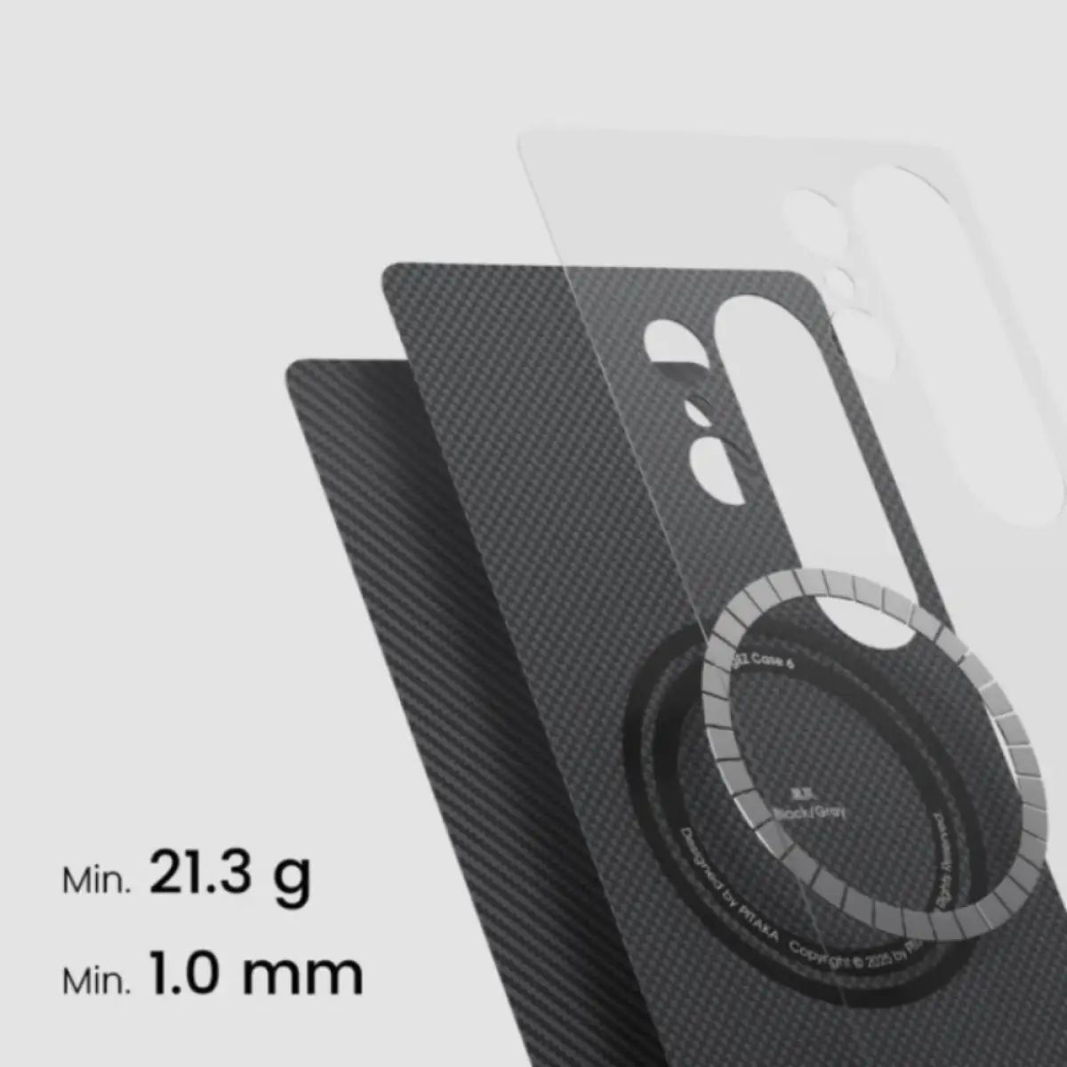 Pitaka Galaxy S25 Ultra Edge Case (600D Black/Grey-Twill)