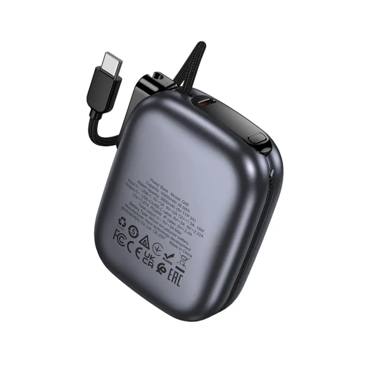 Hoco Peak PD20W Power Bank With Cable 10000mAh