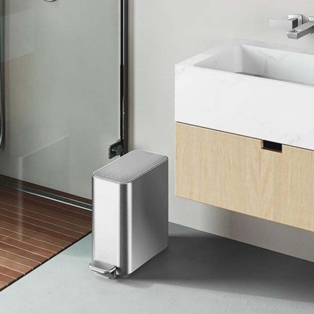 Simplehuman 5l slim pedal bin, brushed