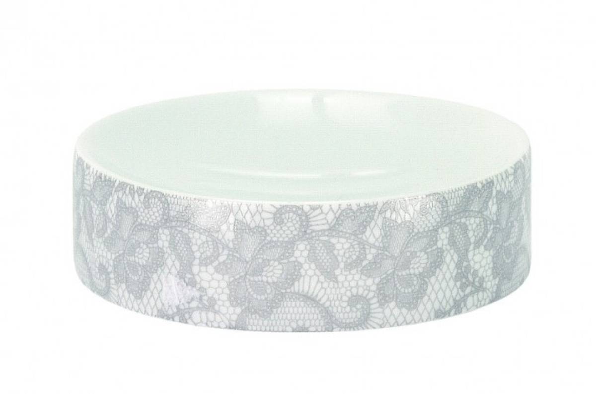 Kleine Wolke Spitze Porcelain Soap Dish Silver