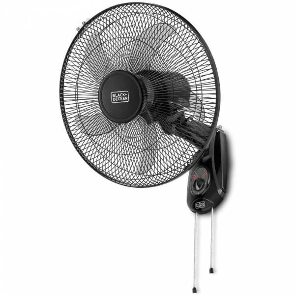 Black & Decker, 60 W 16 Inch 3 Speed Wall Fan, Black